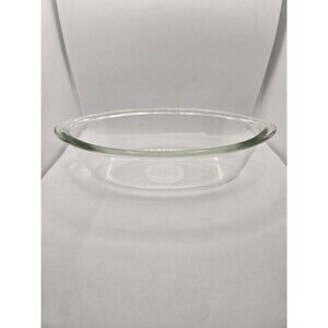 Glasbake Oval Casserole Dish One Quart Clear Baking Vegetables Pebbled Bottom